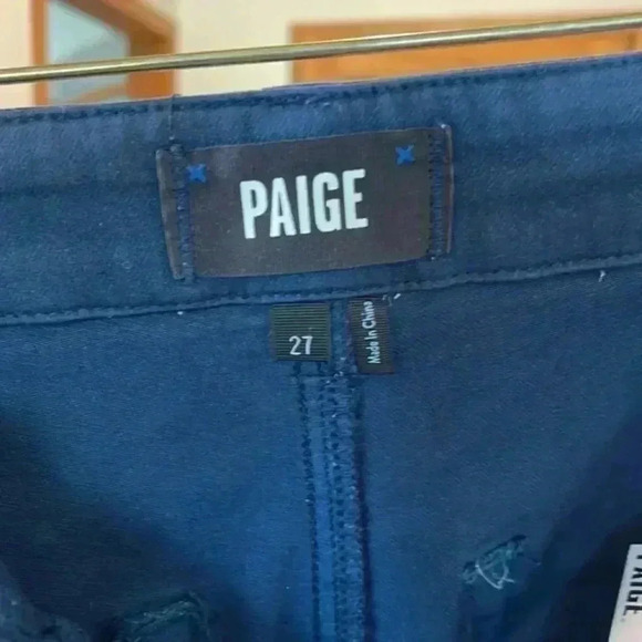 Paige Pleated Mayslie Jogger Navy Blue size 27 - Picture 3 of 5